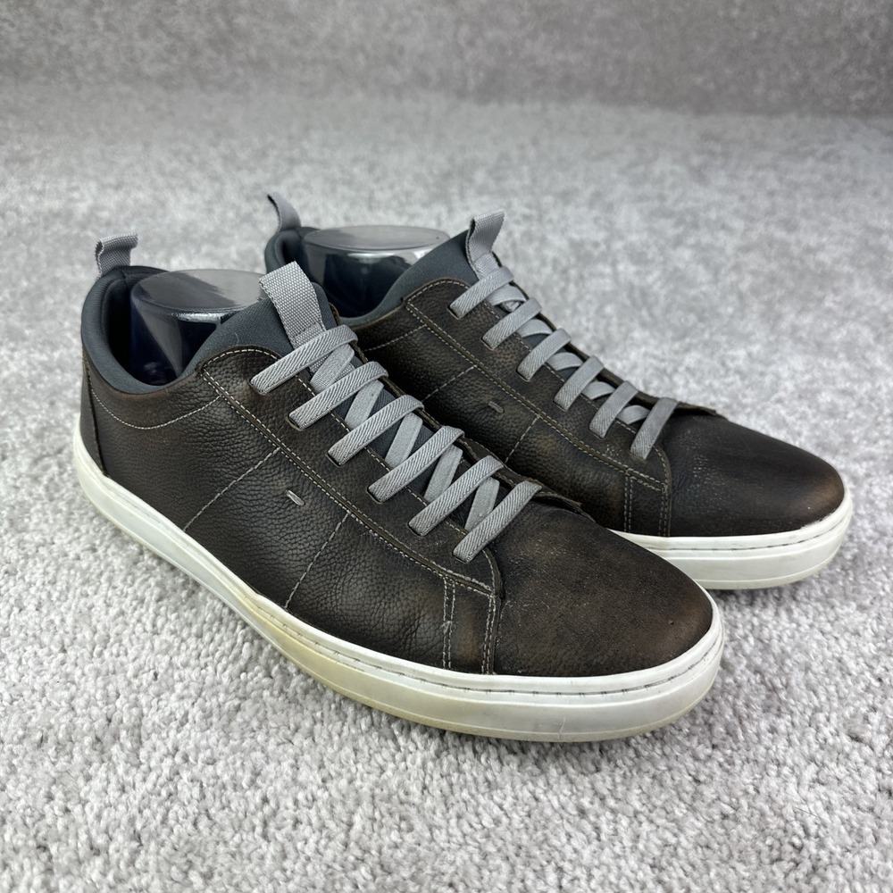 Martin Dingham Brown Leather Mens Size 8M Low Top Slip On Sneakers